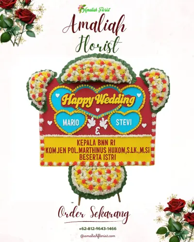 Karangan Papan Bunga Pernikahan di Pedagung